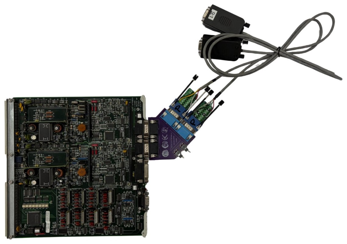 Two adaptor boards fitted to a Pacific Instruments amplifier card
