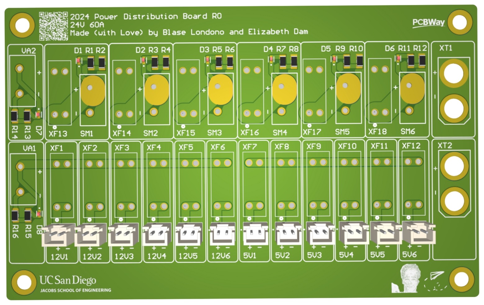 Rover power distribution PCB