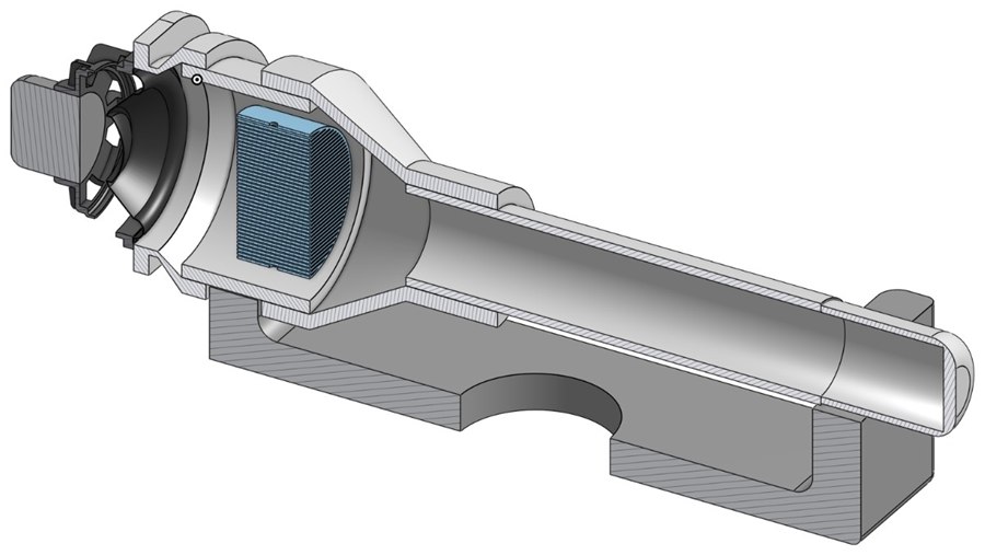 Thermoacoustic refrigerator, section view